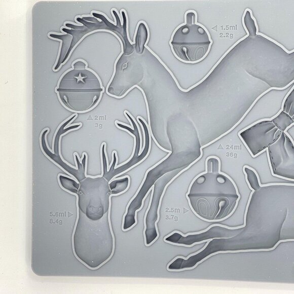 iod iron orchid designs "jingle" silicone mould reindeer jingle bells holidays - Picture 2 of 5